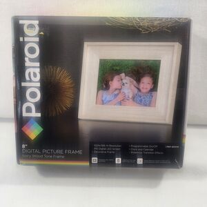Polaroid 8" Digital Picture Frame - Ivory Wood Tone Frame New!